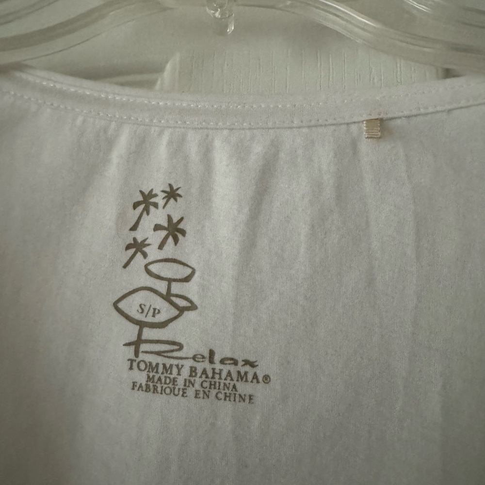 Tommy Bahama White Silver Sequin Embellished Sleeveless Tank Top Small - Picture 3 of 4